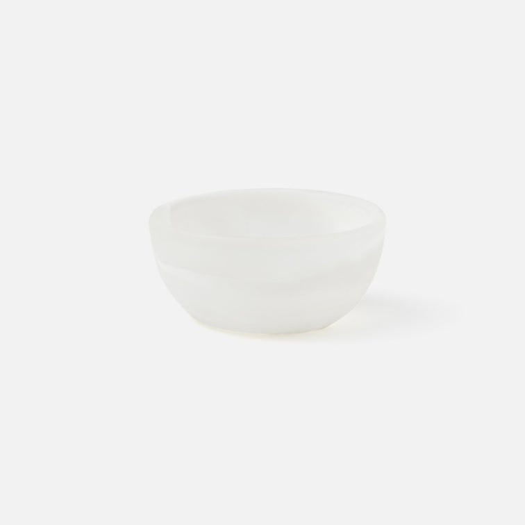 White resin bowl on a white background